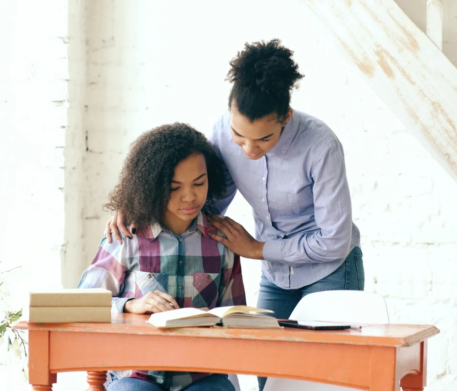 Career advisor supporting a student
